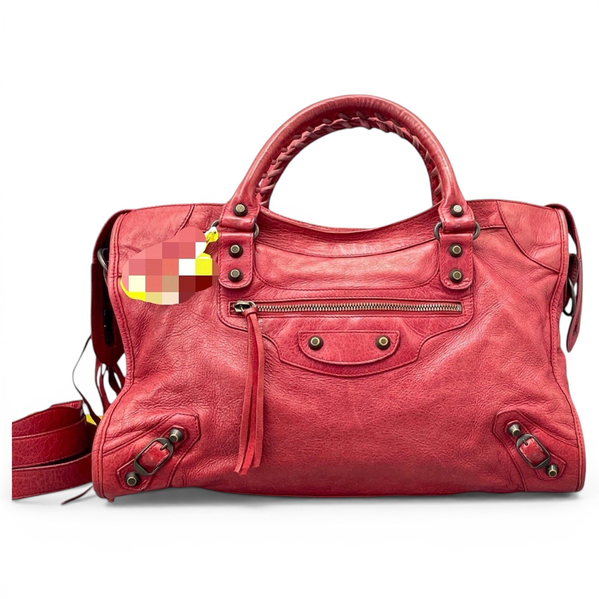City leather handbag