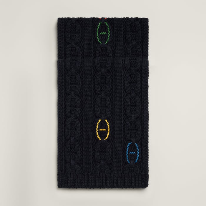 Marine Tri-maillon Details Cuir Muffler