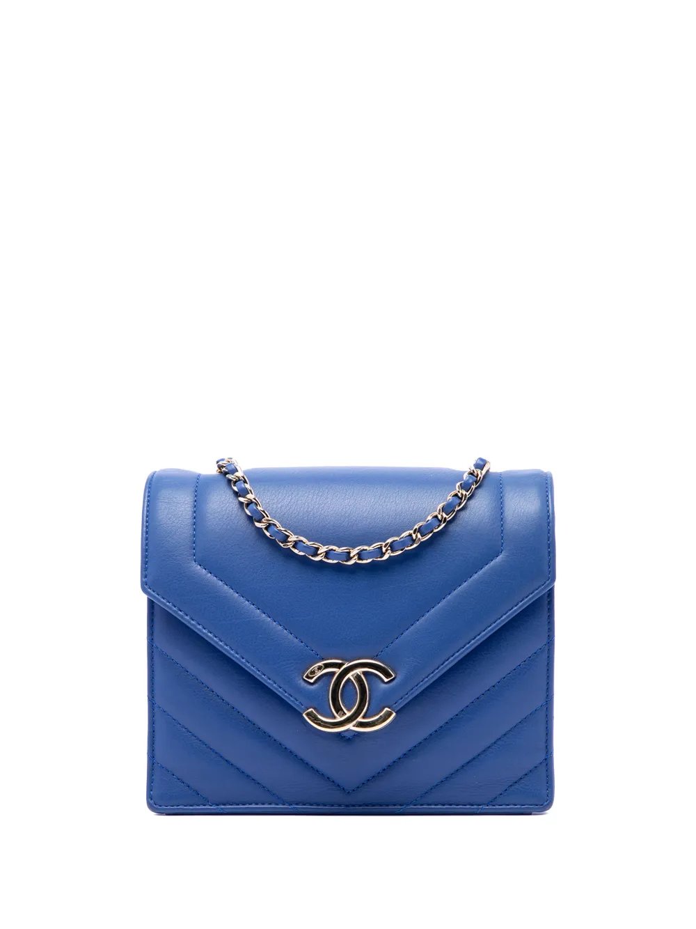 2019 Small CC Chevron Calfskin Envelope Flap crossbody bag