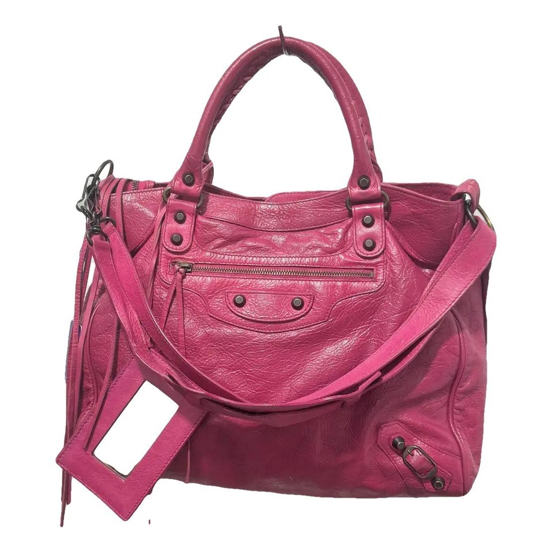 Town leather handbag