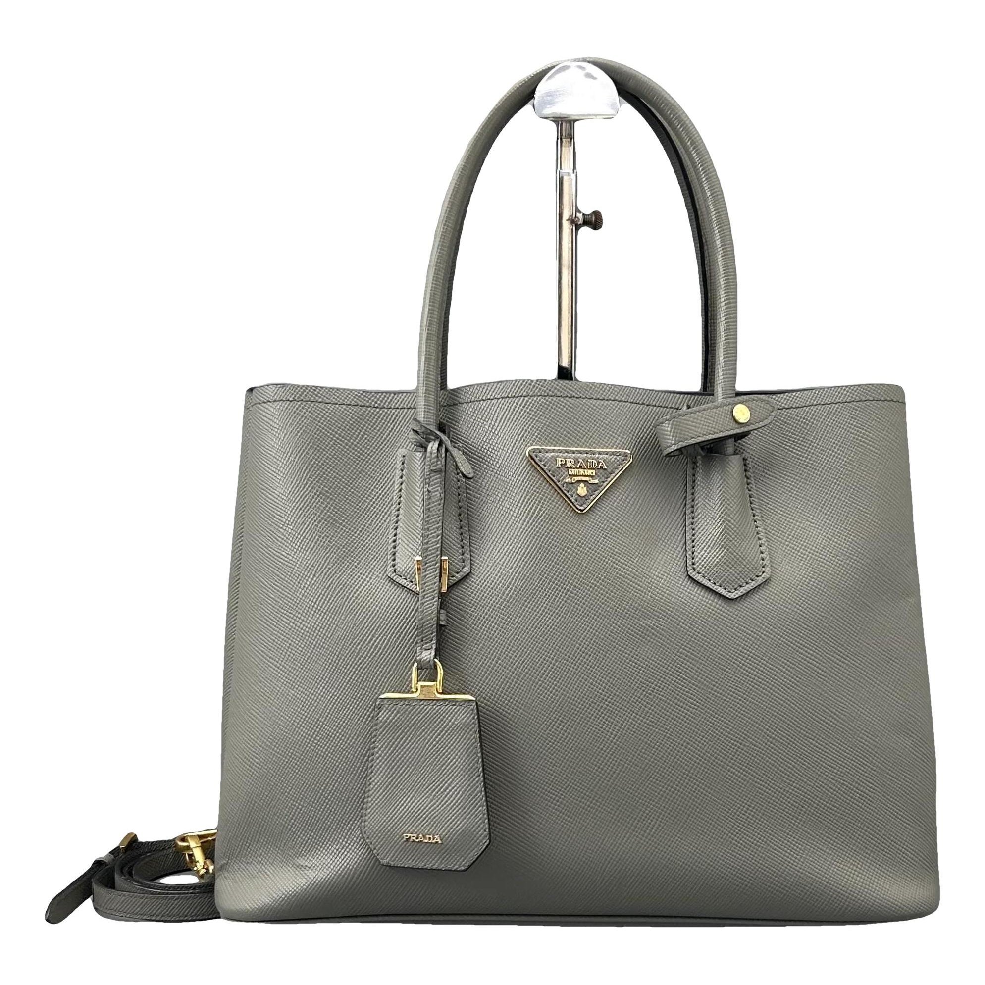 Double leather tote