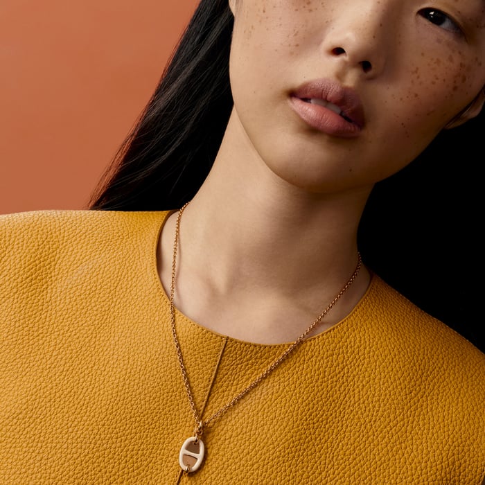 Crème Mini Maillon Pendant, Small Model
