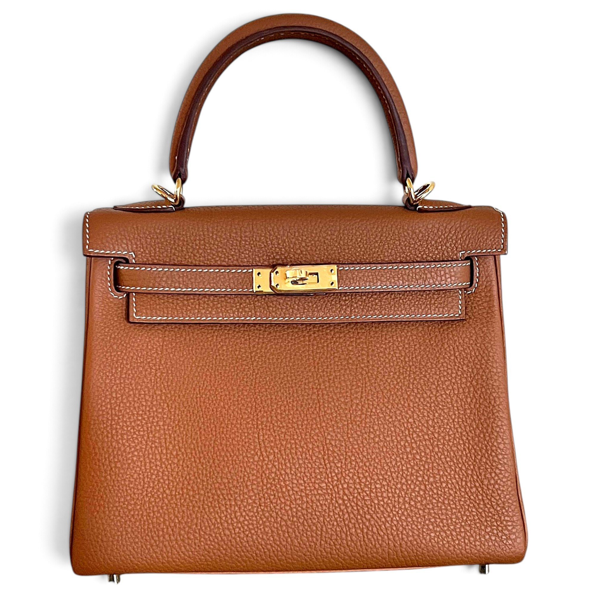 Hermes Kelly 25 Handbag Gold Togo Leather 2024