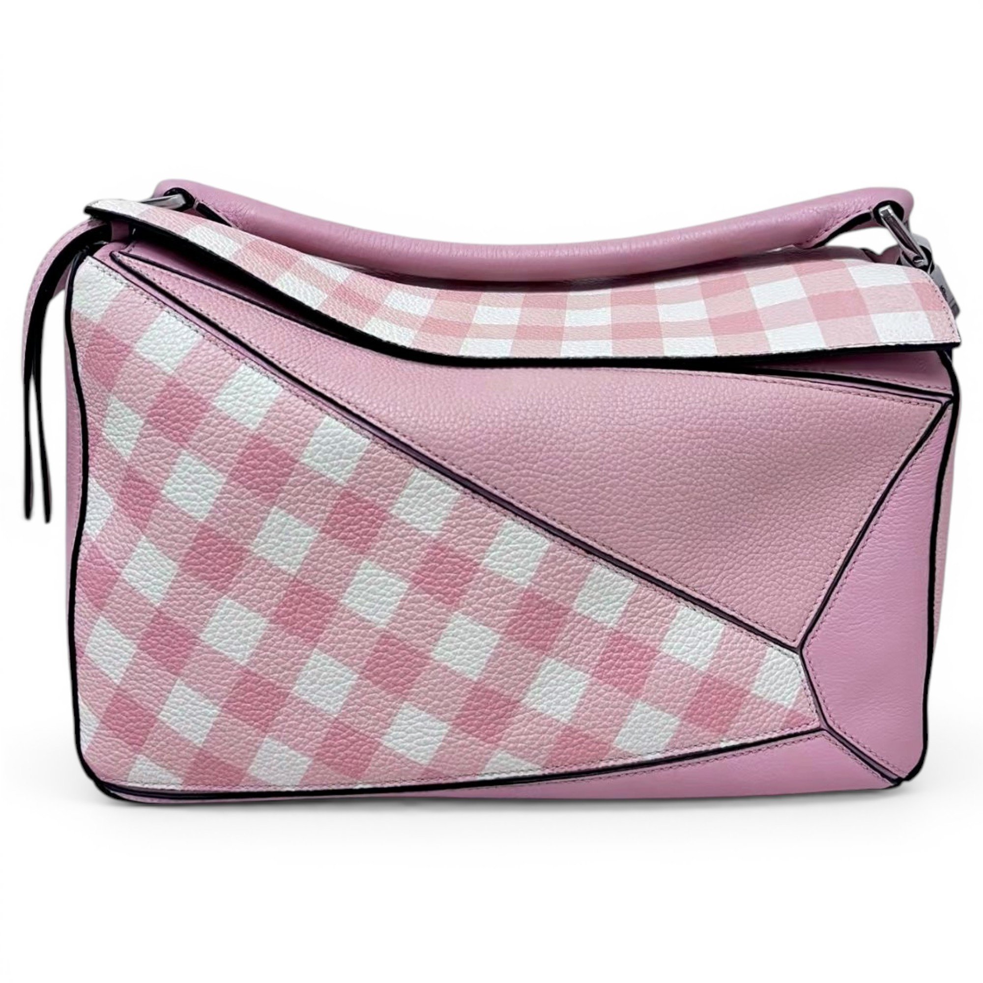 Puzzle leather handbag