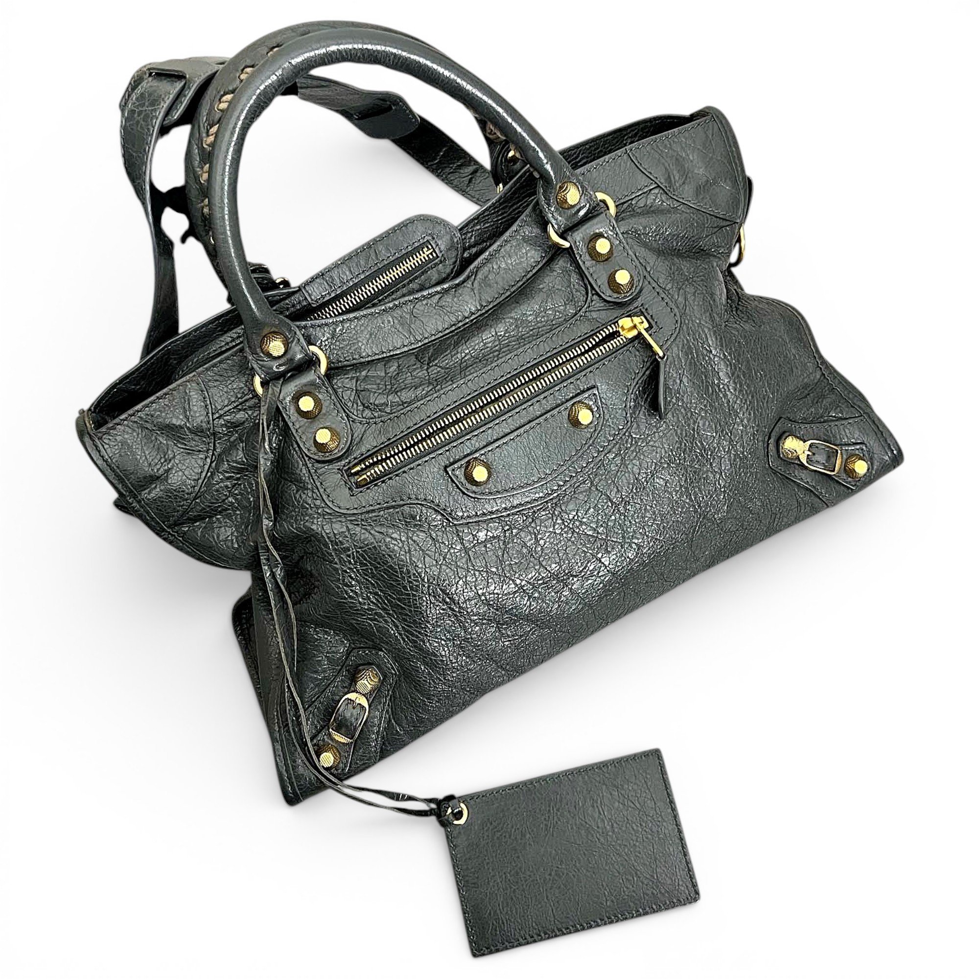 City leather handbag