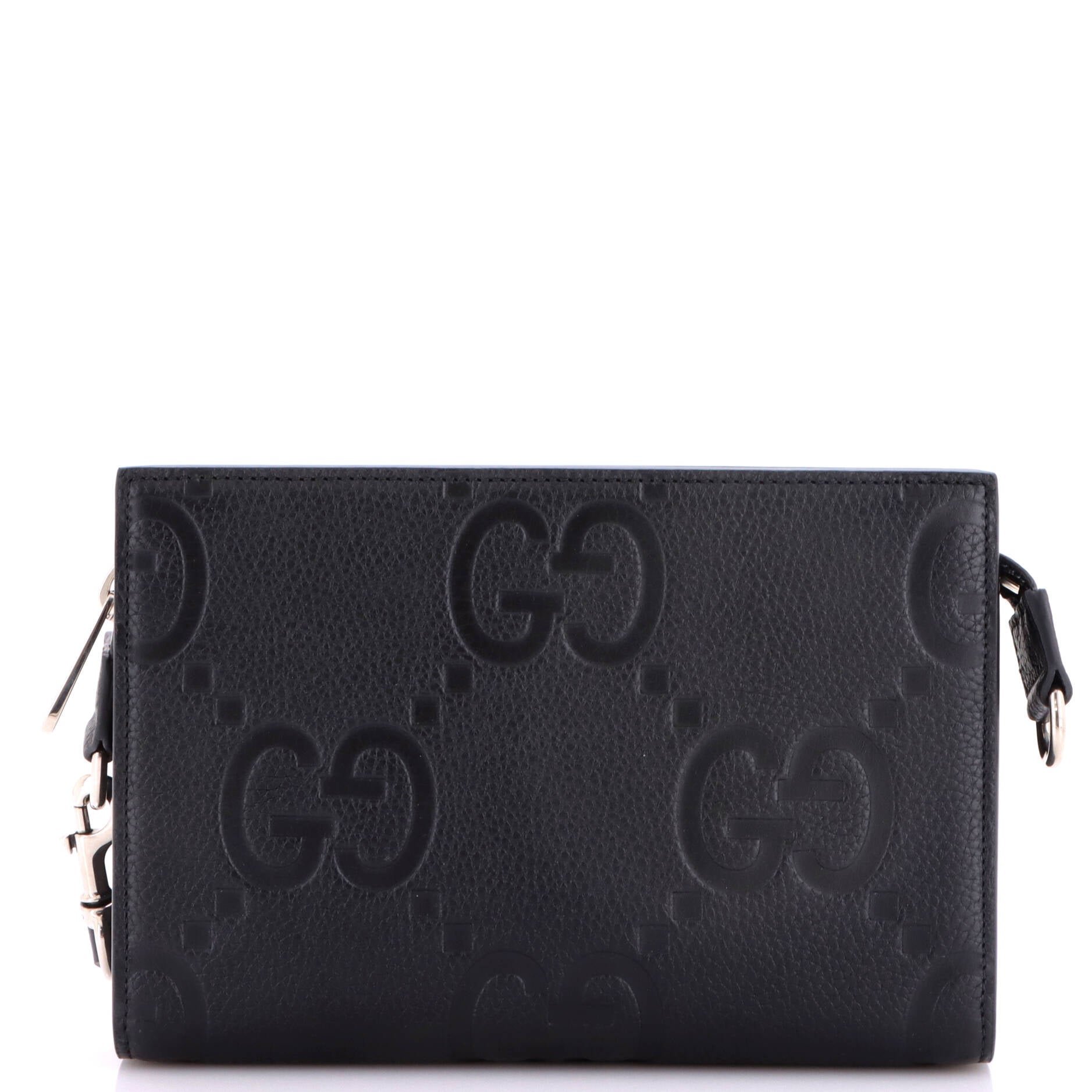 Zip Crossbody Bag Jumbo GG Embossed Leather