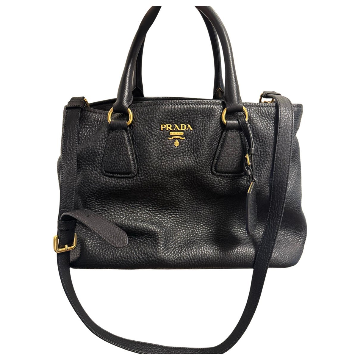 Double leather handbag