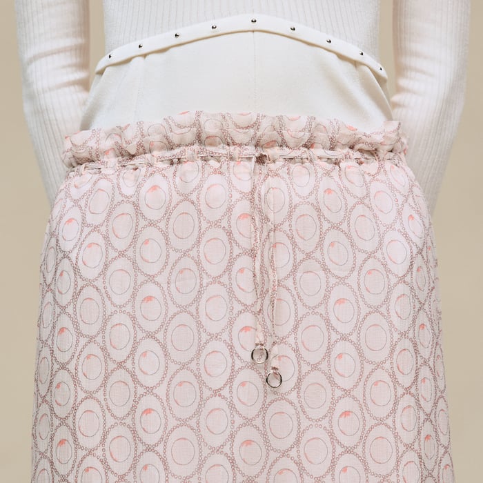 Rose Opaline "Clous" Drawstring Tulip Skirt