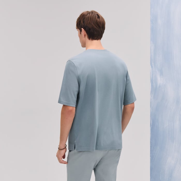 Eucalyptus "H Puzzle" T-shirt With Leather Detail