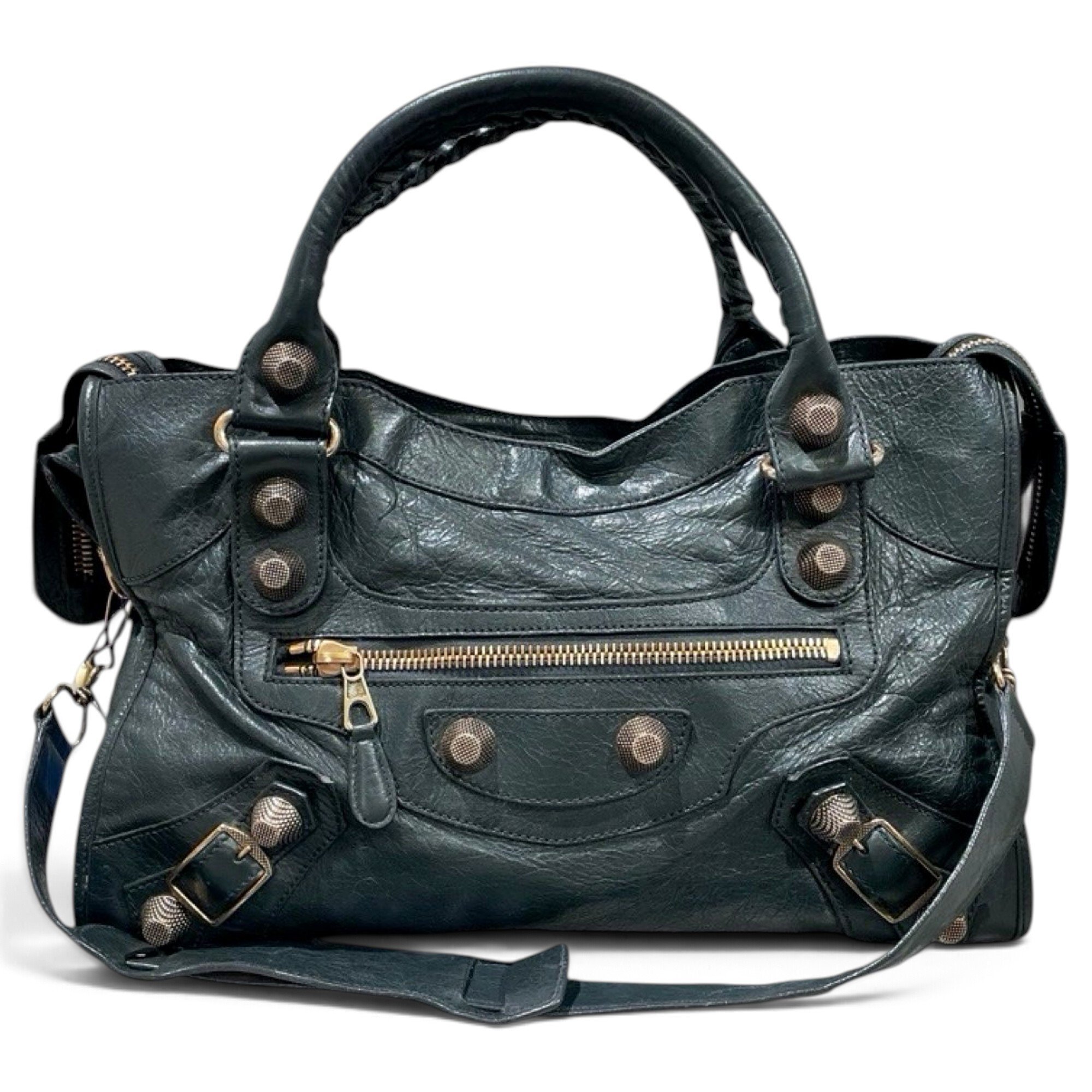 City leather handbag