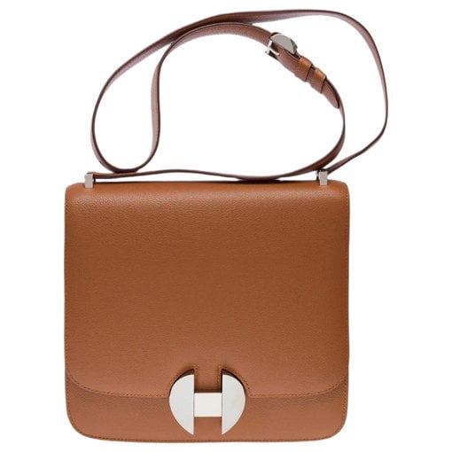 Hermes 2002 Handbag Gold Evercolor Leather 2002