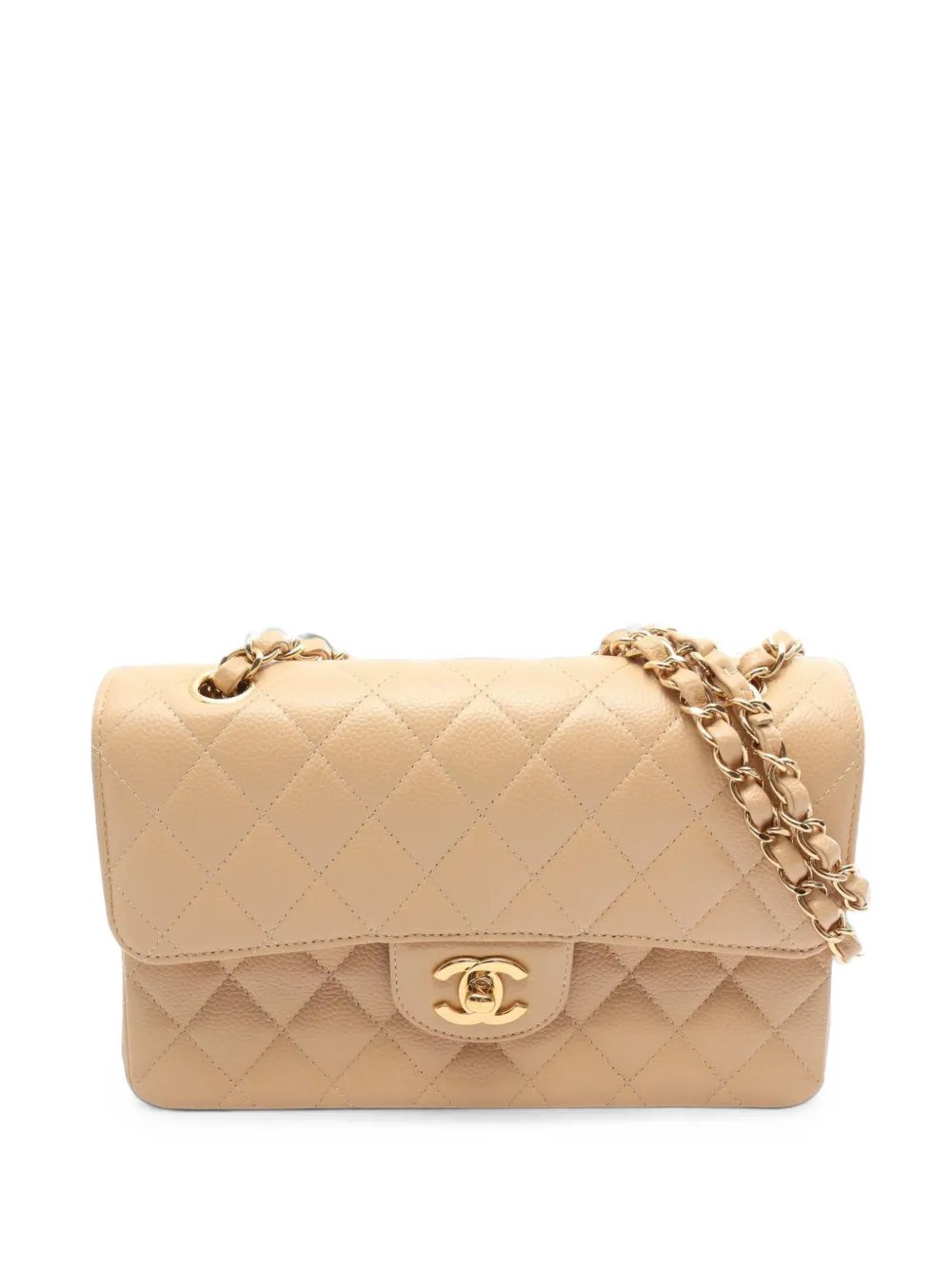 Matelassé double flap shoulder bag