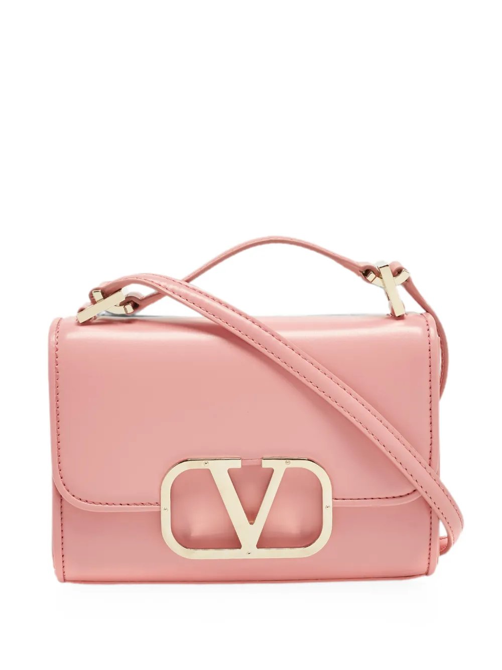 VLogo leather shoulder bag