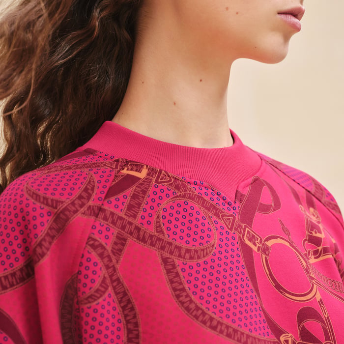 Rose Canneberge "Eperon d'Or Bandana" Sweatshirt