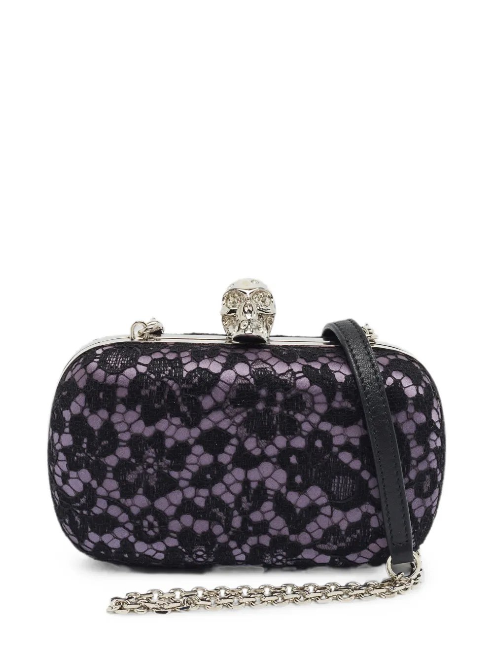 Skull lace clutch bag