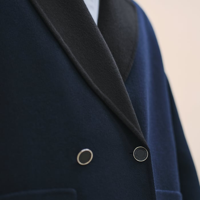 Bleu Noir Cashmere Pea Coat