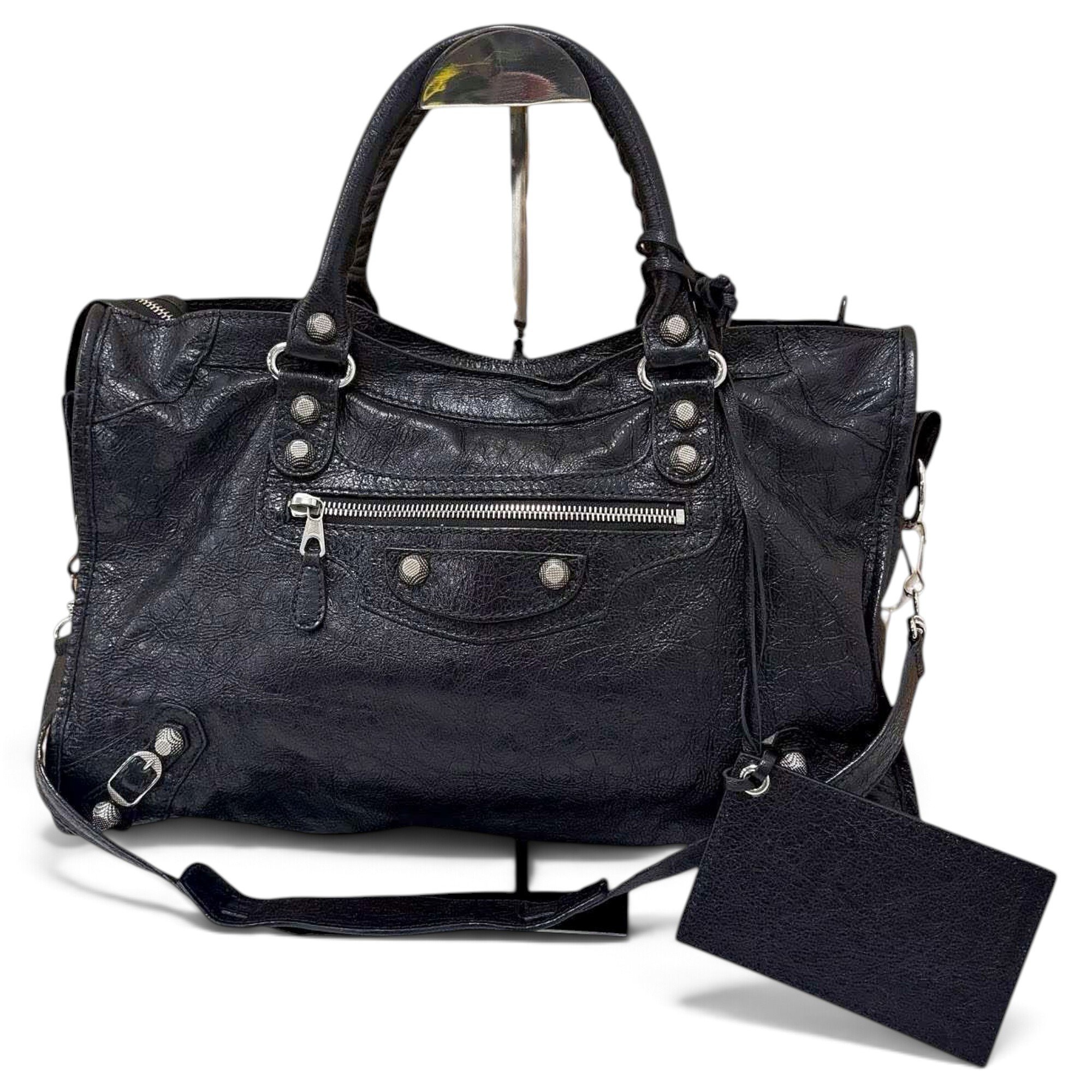 City leather handbag