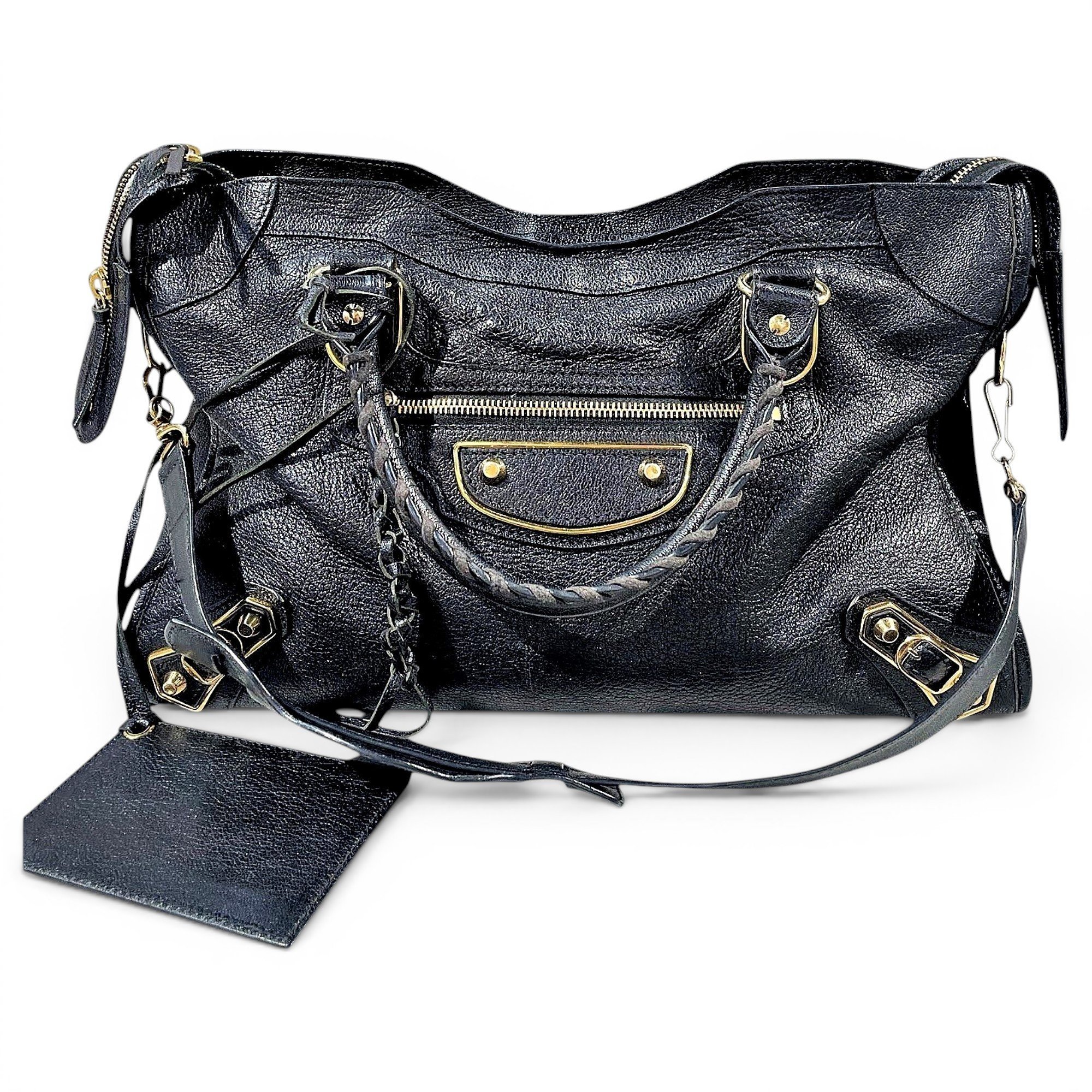 City leather handbag