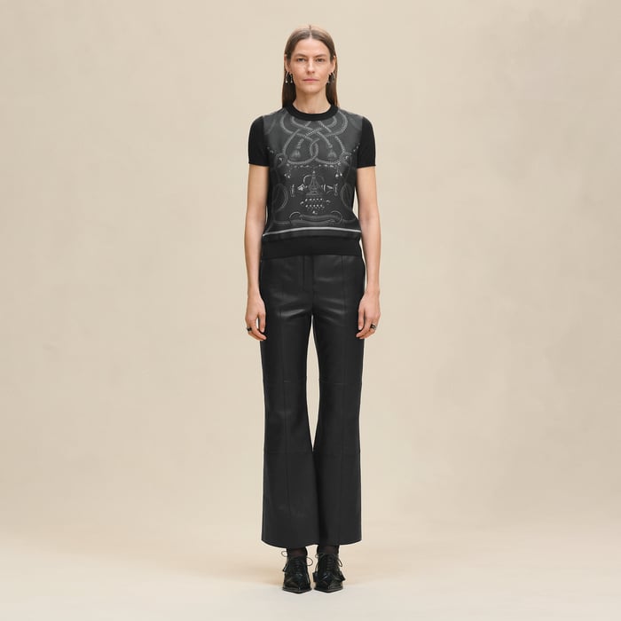 Gris Charbon "Palefroi Remix" Short-sleeve Twillaine Sweater