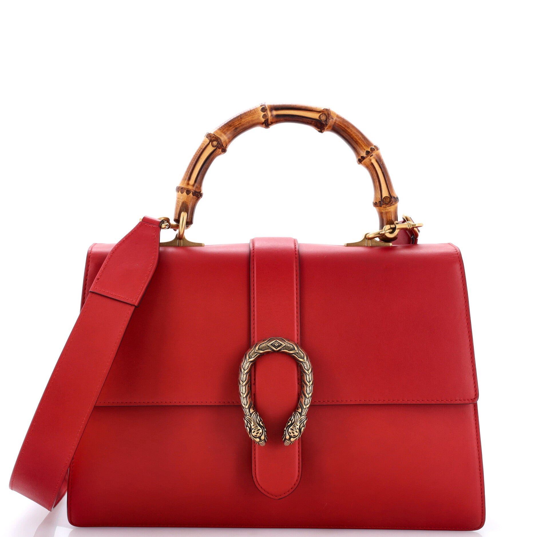 Dionysus Bamboo Top Handle Bag Leather Large