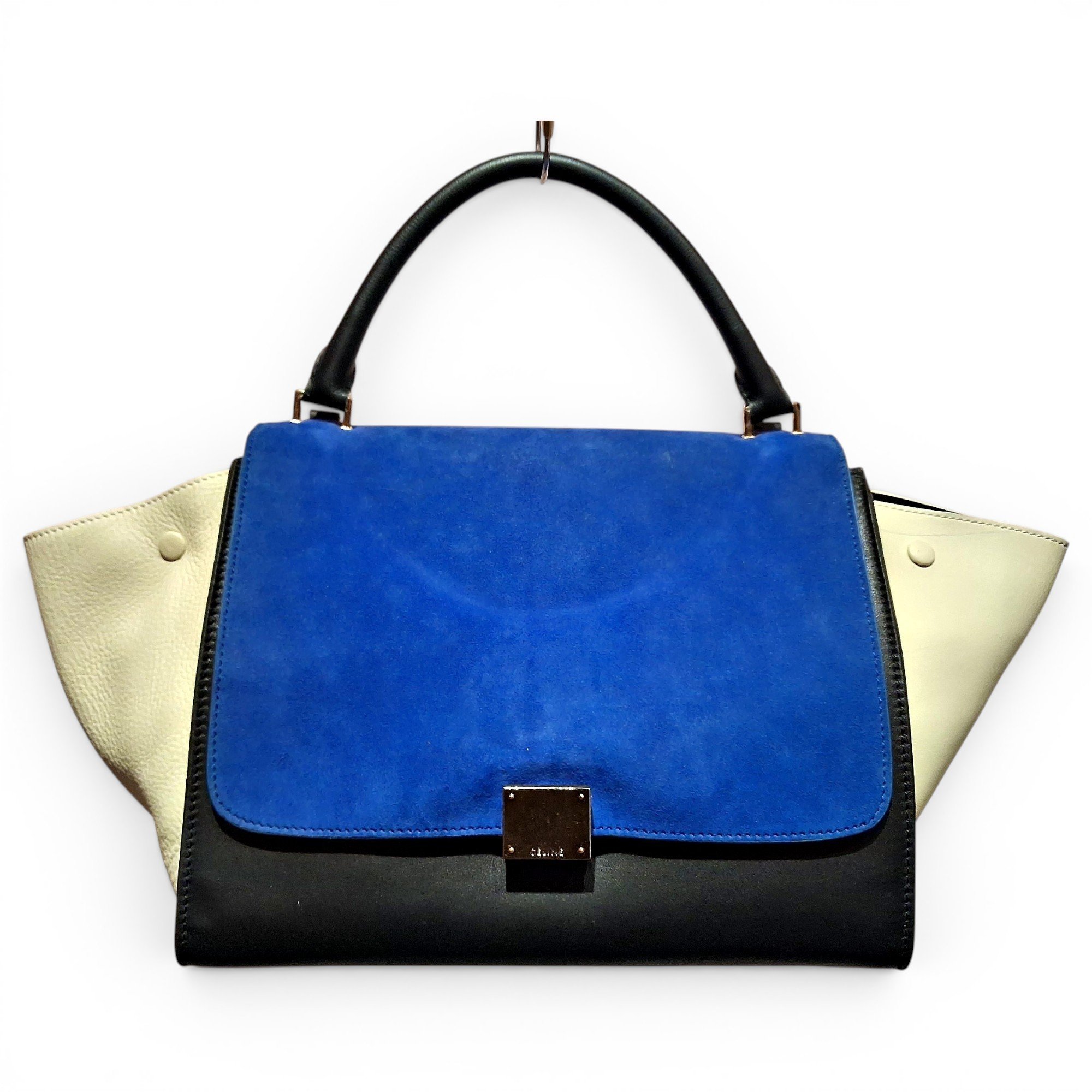 Trapèze leather handbag