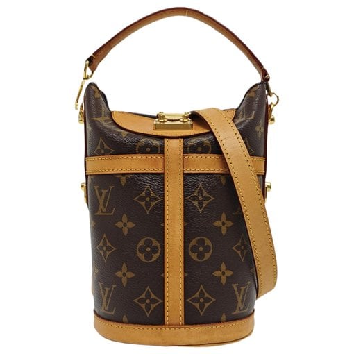 Duffle leather handbag