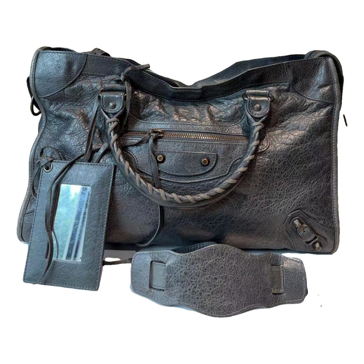 City leather handbag