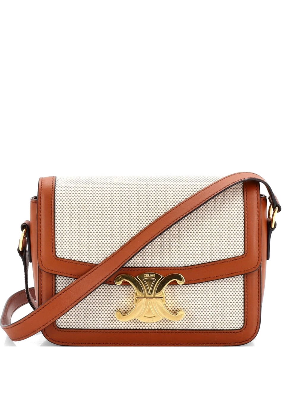 Triomphe Shoulder Bag Canvas with Leather Teen crossbody bag