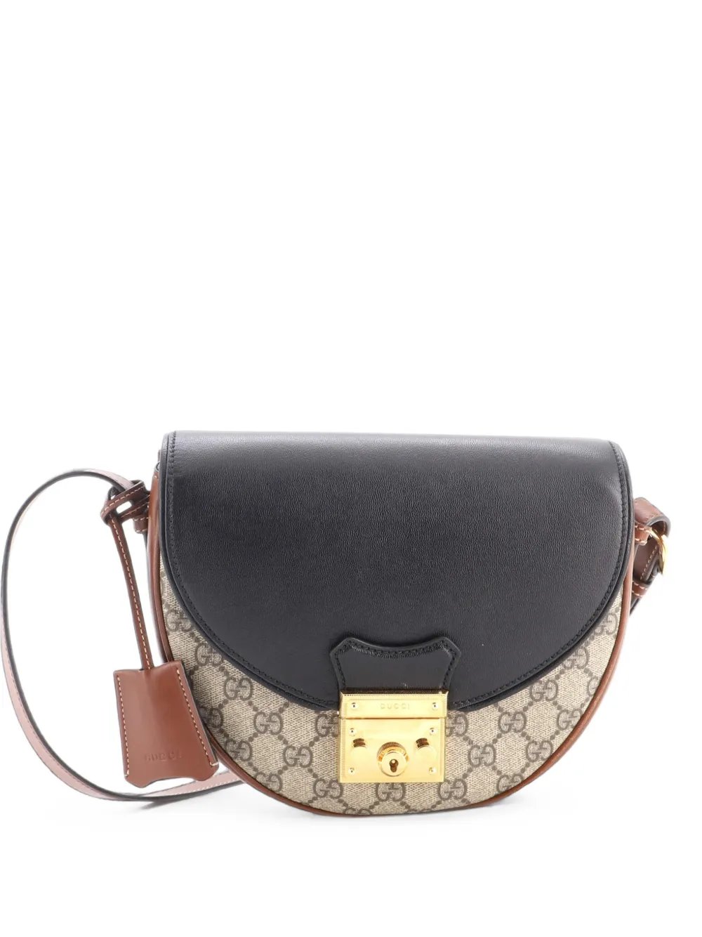 Padlock Saddle Shoulder Bag GG Coated Canvas and Leather Small crossbody bag