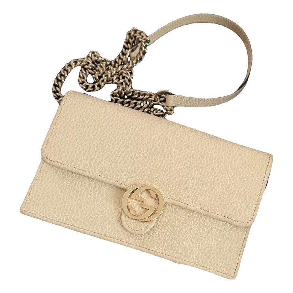 Interlocking leather clutch bag