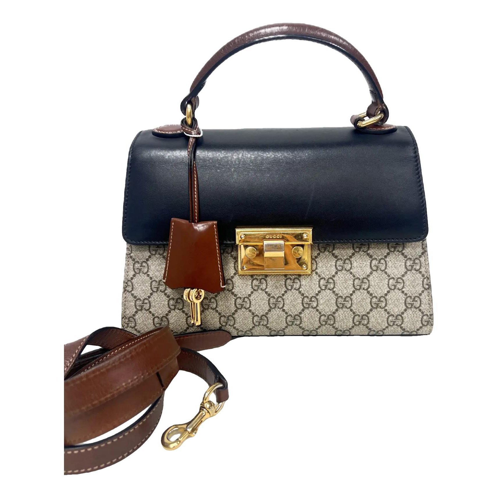 Padlock vinyl handbag