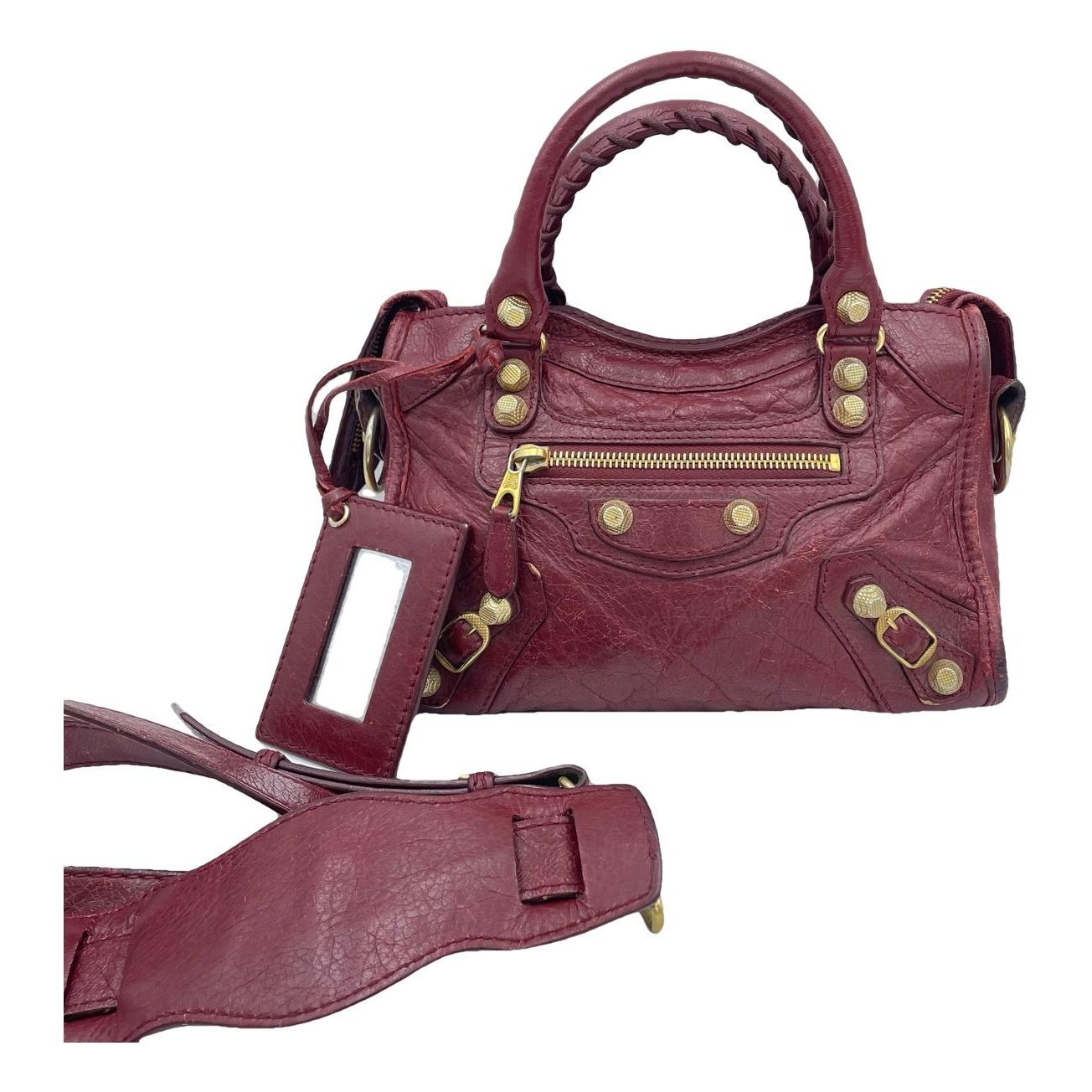 City leather handbag