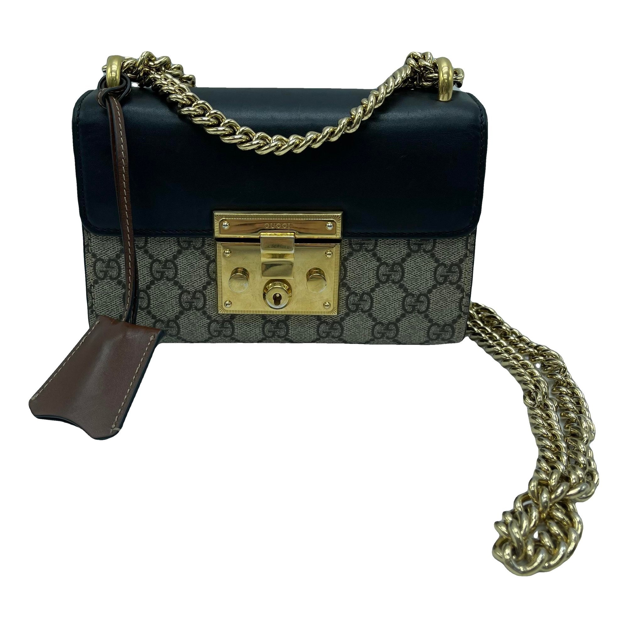Padlock leather handbag