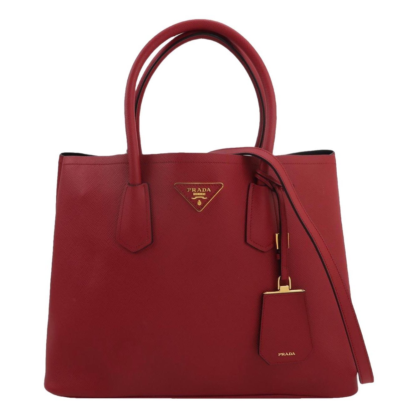 Double leather handbag