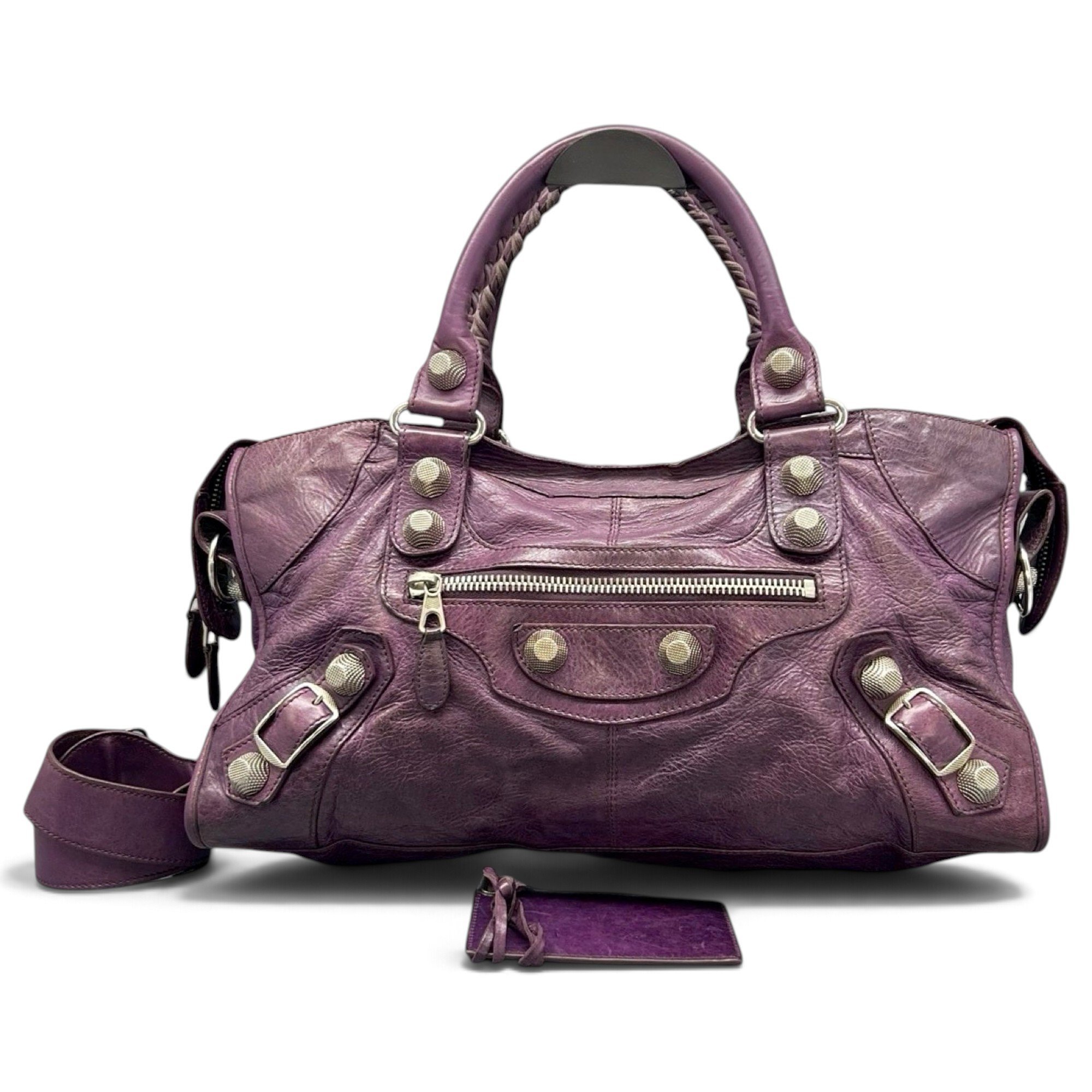 City leather handbag