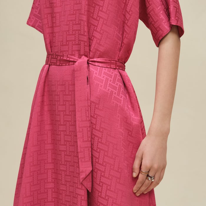 Rose Framboise "Mosaique" Belted Caftan
