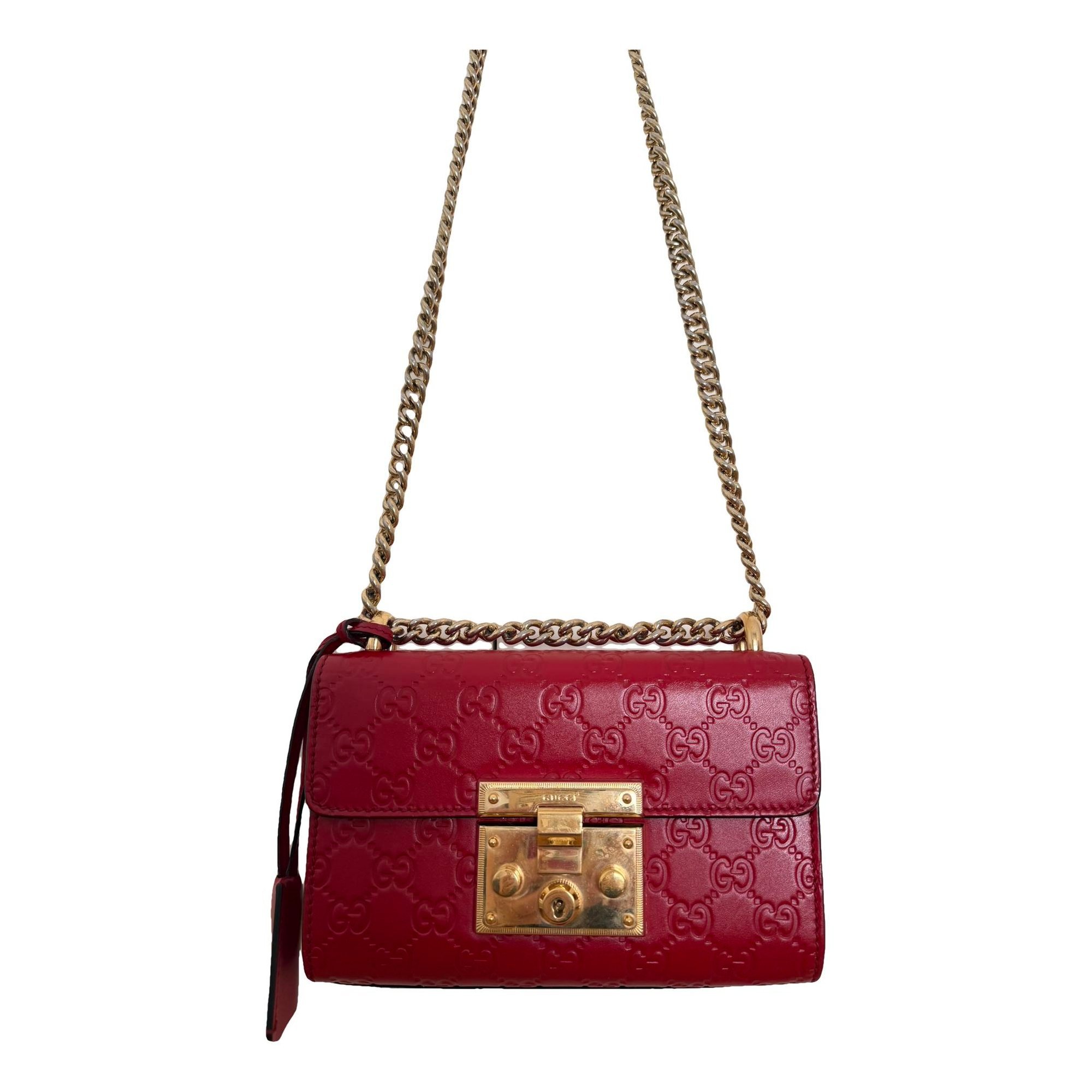 Padlock leather handbag