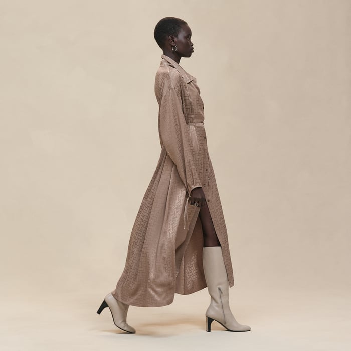 "Mosaique" Drawstring Long Dress