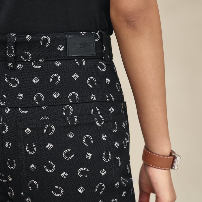 Noir "Porte-bonheur Bandana" Straight Leg Pants