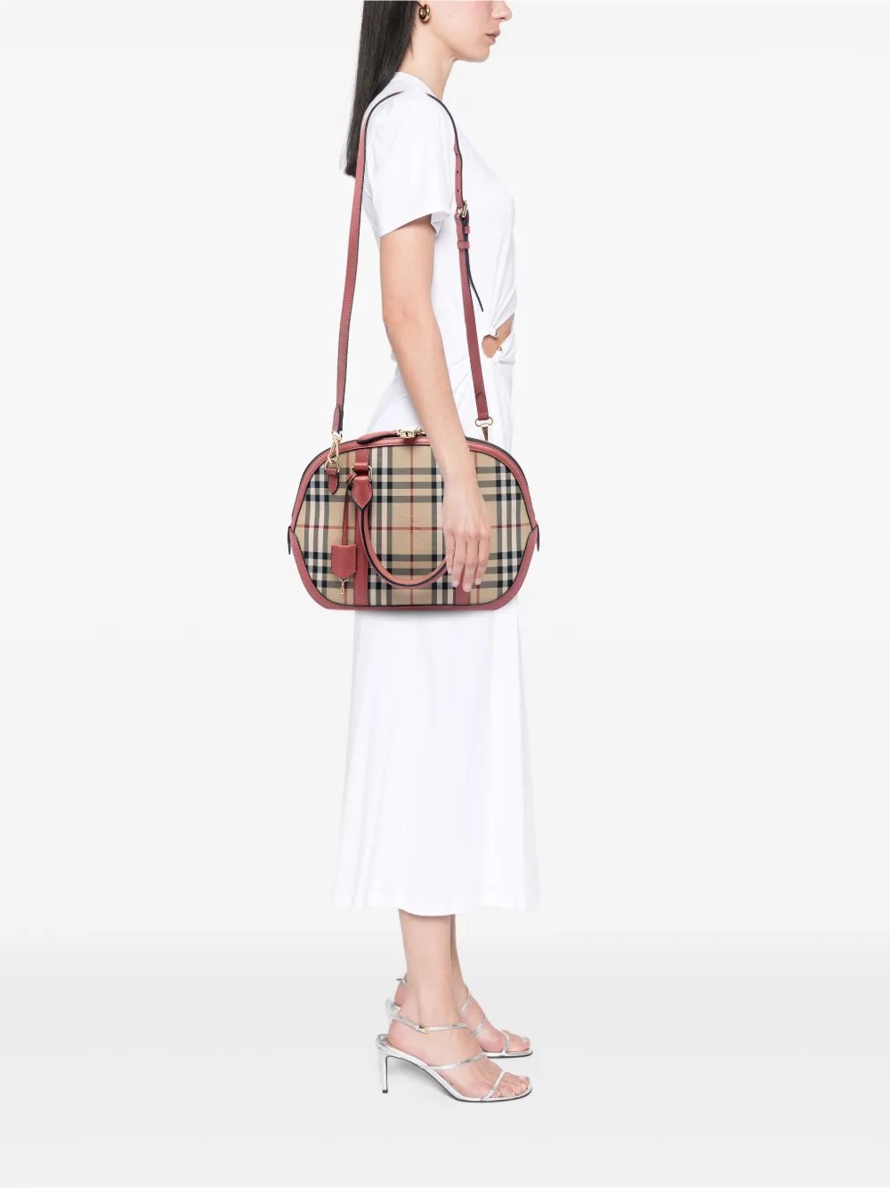 Burberry 2000-2017 Small Haymarket Check Nylon Orchard Bowling Bag satchel