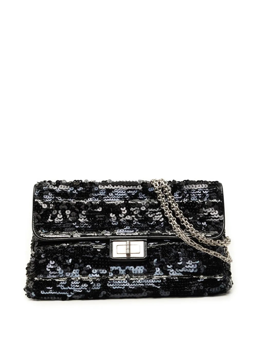 2011 Patent Trimmed Sequined Satin Reissue 2.55 Single Flap 226 shoulder bag