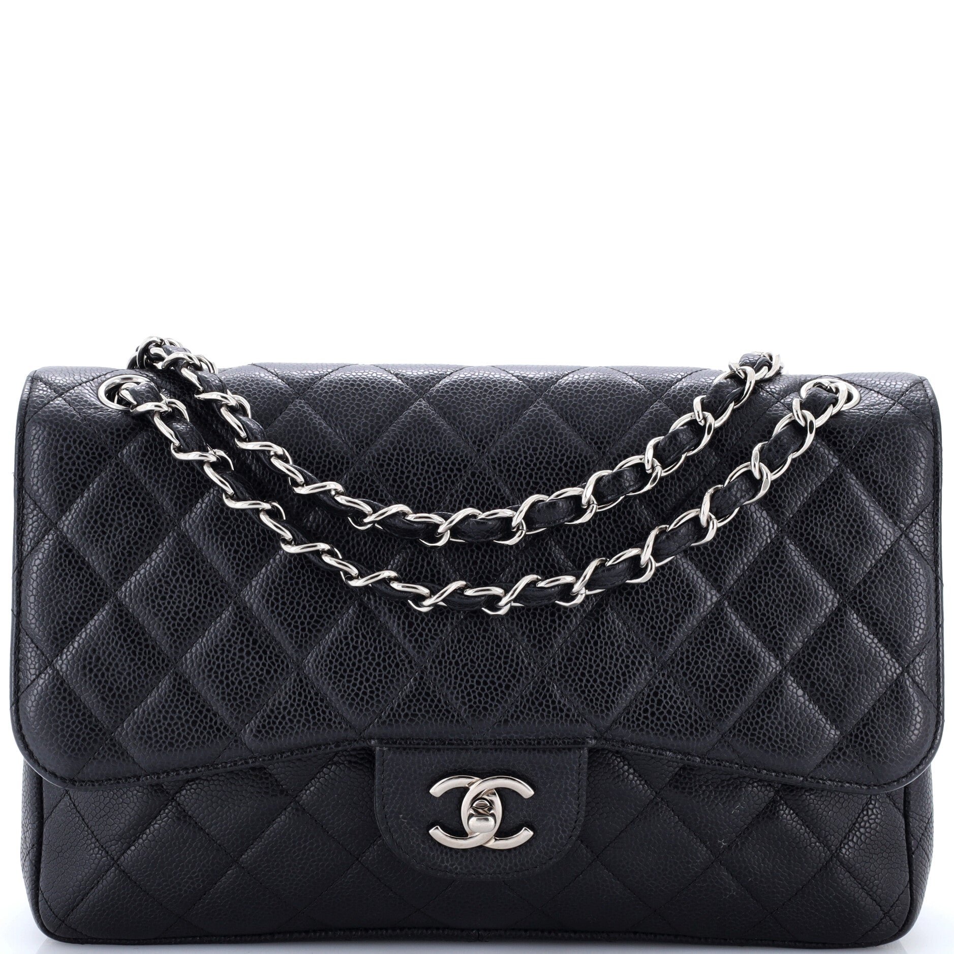 Classic Double Flap Bag Quilted Caviar Jumbo