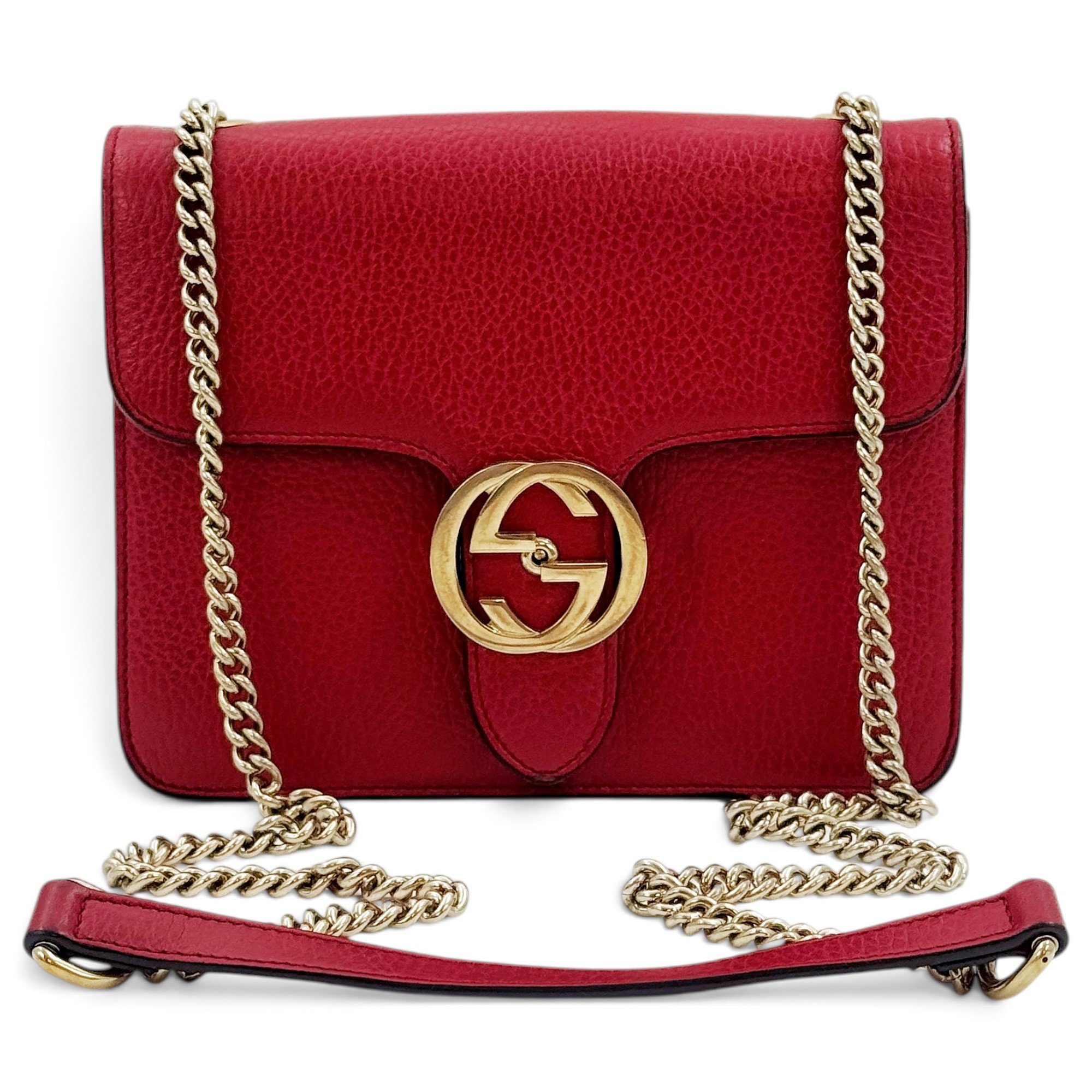 Interlocking leather handbag