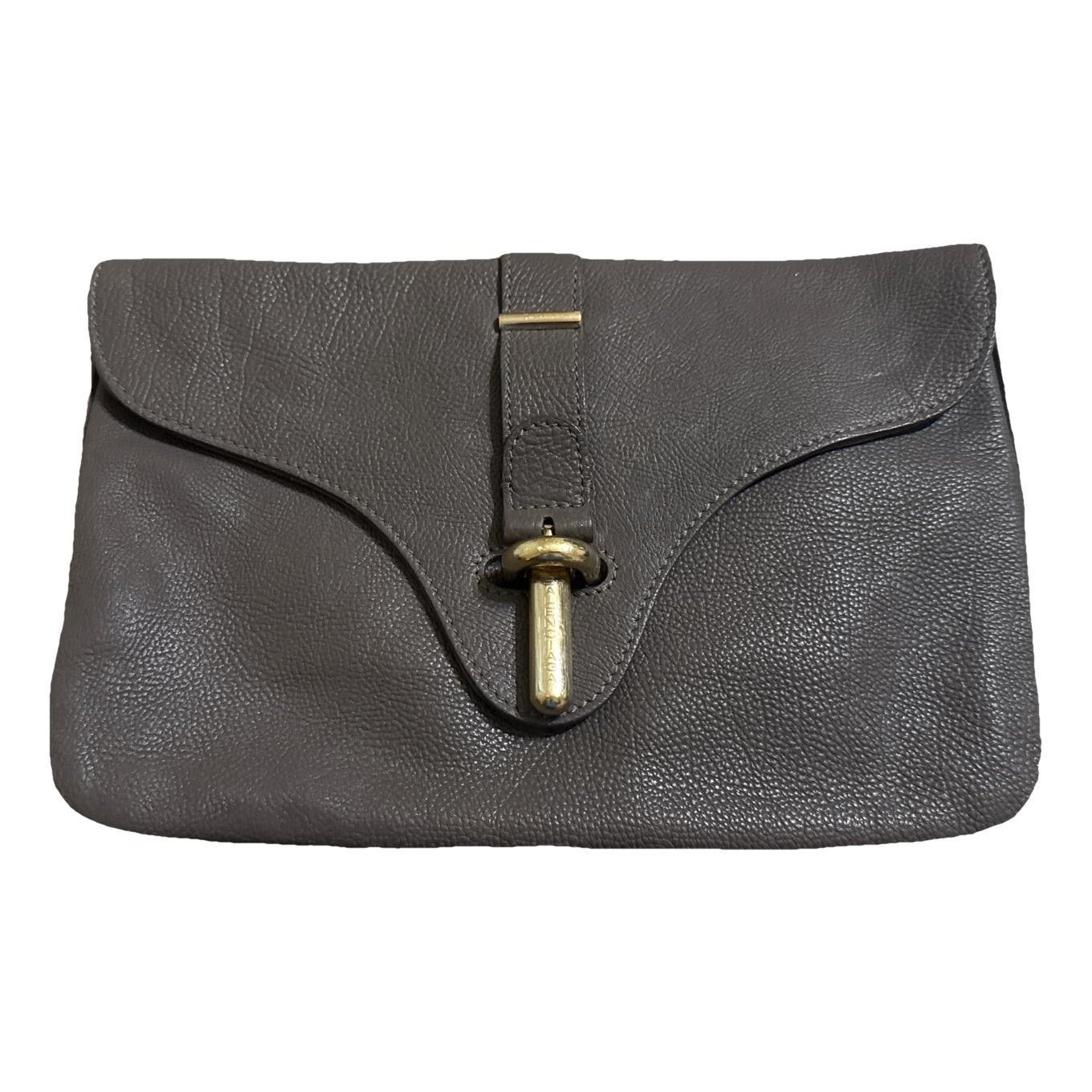 Leather clutch bag