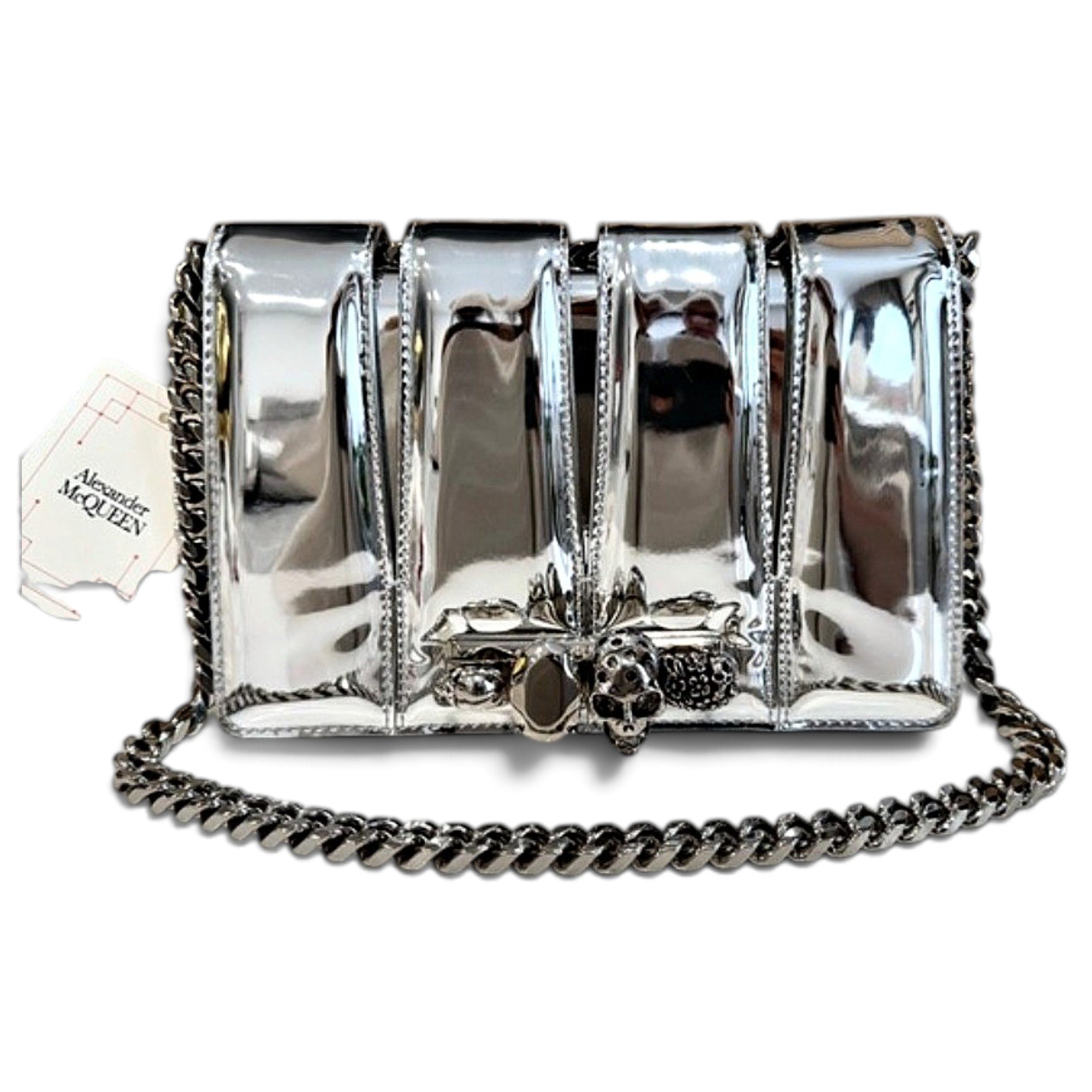 Jeweled Satchel patent leather handbag