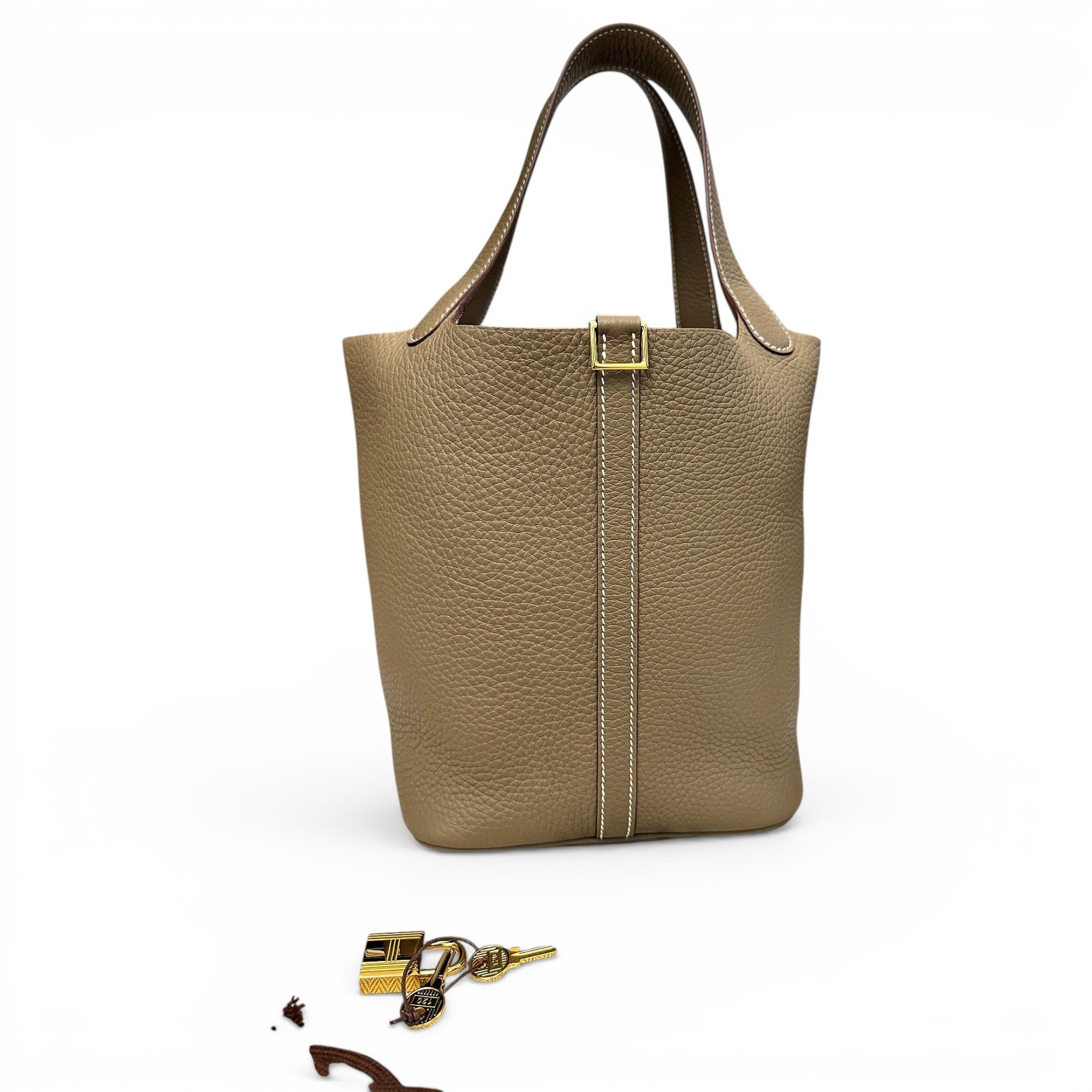 Picotin leather tote