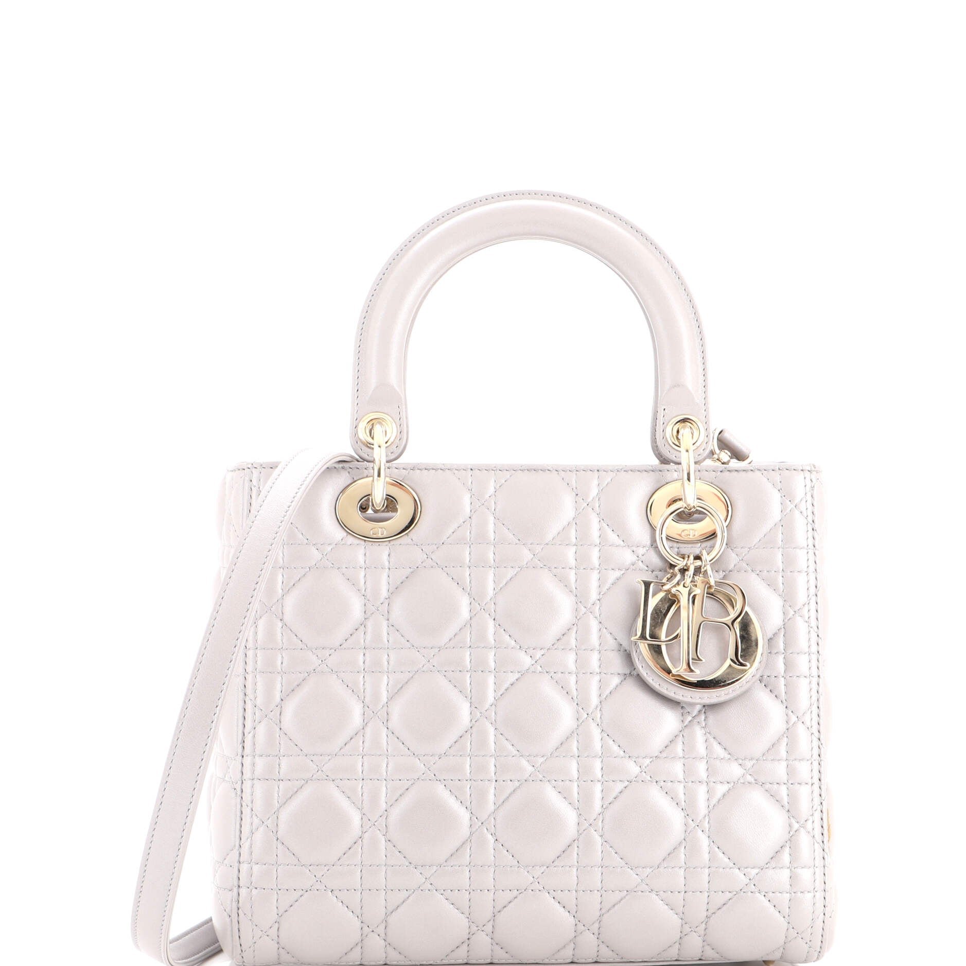 Lady Dior Bag Cannage Quilt Metallic Leather Medium