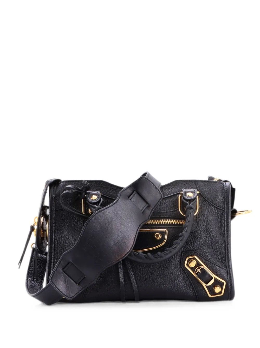 City Classic Metallic Edge Bag Leather Mini satchel