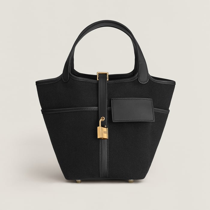 Noir Picotin Lock 18 Pocket Bag