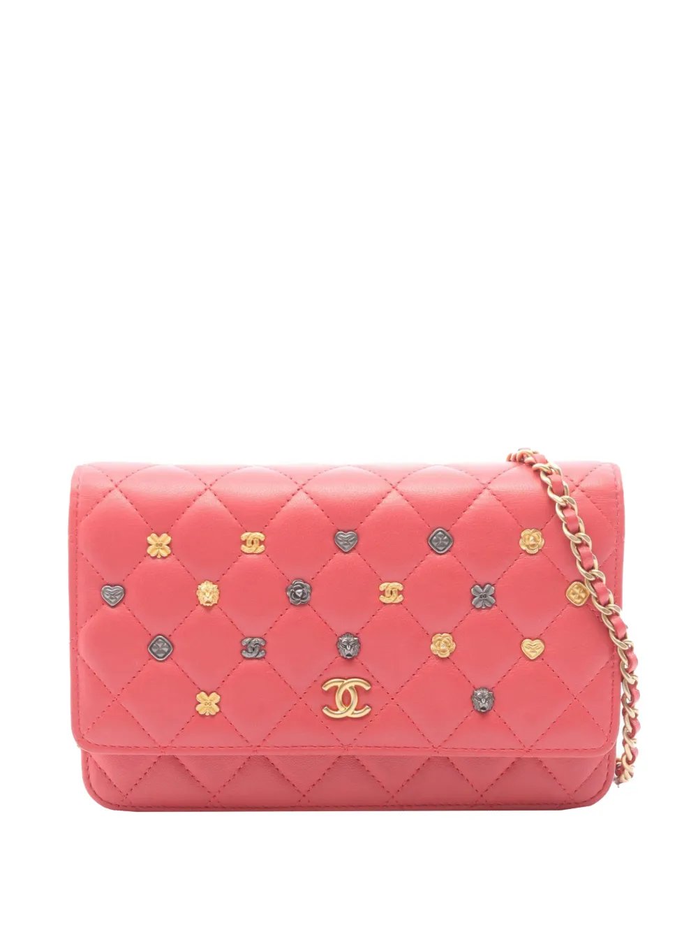 2018-2019 CC Quilted Lambskin Lucky Charms Wallet On Chain crossbody bag